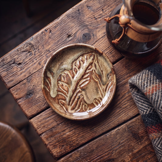 Purelival® Rustic Leaf Ceramic Dinner Plate