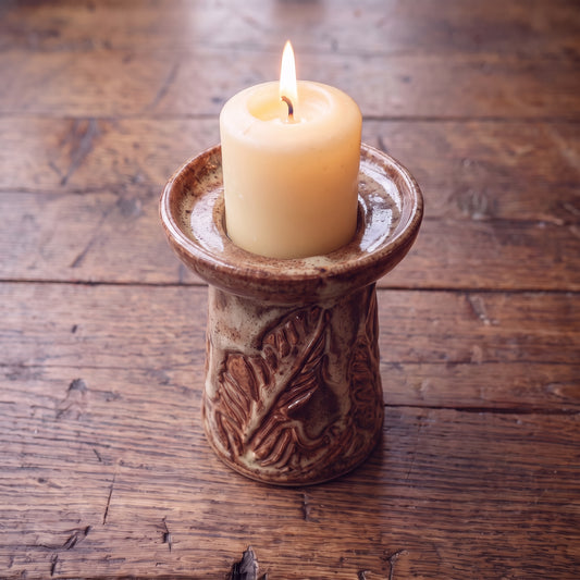 Purelival® Rustic Leaf Ceramic Candle Holder