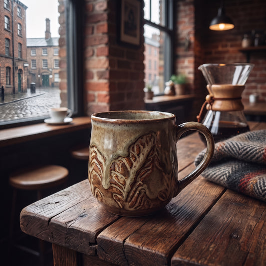 Purelival® Rustic Leaf Ceramic Mug