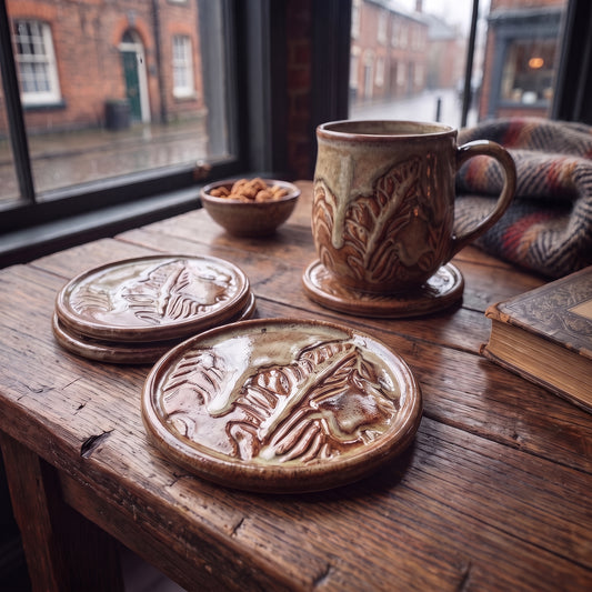 Purelival® Rustic Leaf Ceramic Coaster