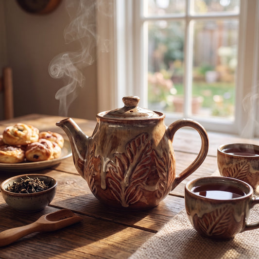Purelival® Rustic Leaf Ceramic Teapot